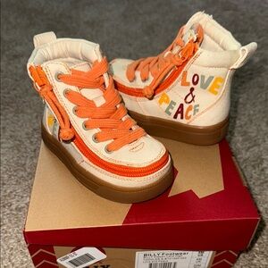Vibrant Orange and Cream Baby Walker Shoes - NEW without Tags